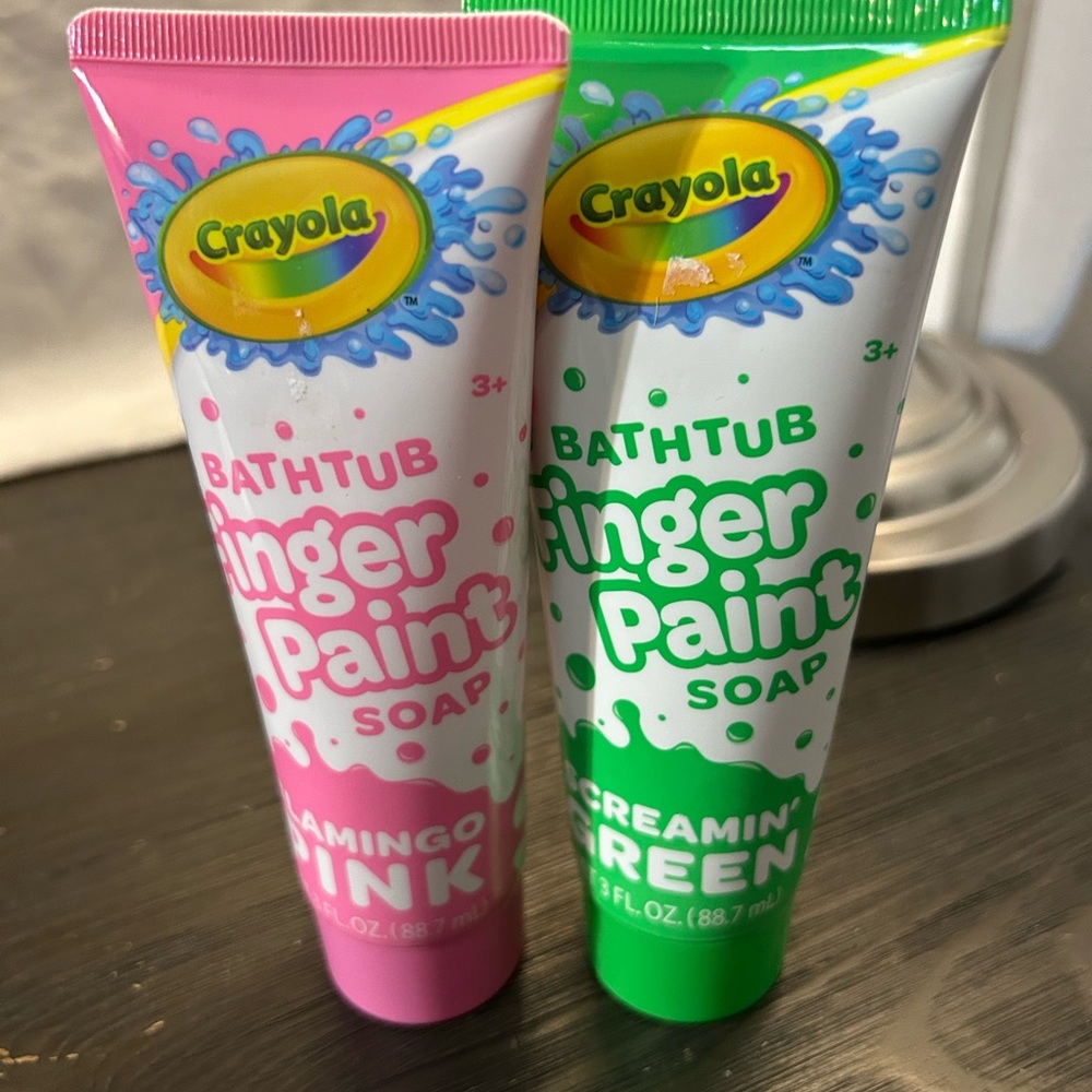 Crayola Bath & Body Finger Paint Pink Green